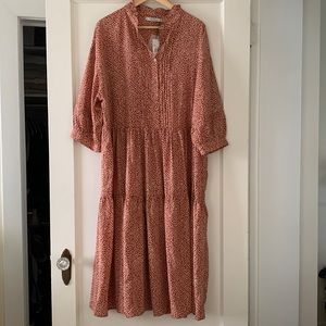 Red floral midi dress. Mango. New with tags. Size 18